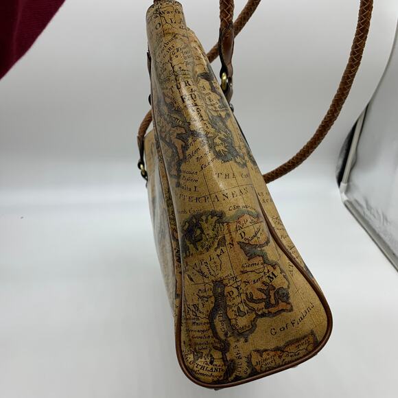 Patricia Nash Leather Handbags Cameley Tote Brown European Map - Picture 10 of 12